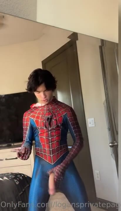 logan in spiderman suit… so hot